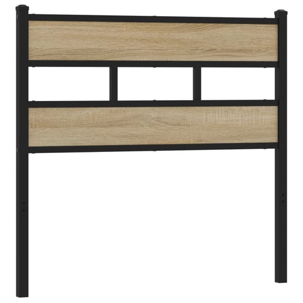 sengegavl 75 cm jern og konstrueret træ sonoma-eg