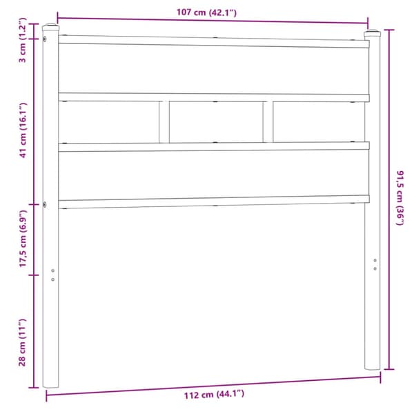 pääty, ruskea tammi, 107 cm, materiaali teräs ja puu