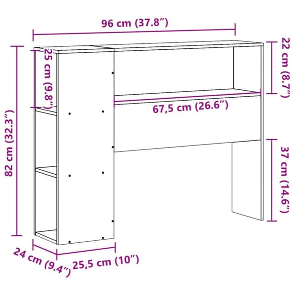 sengegavl med opbevaring 90 cm massivt fyrretræ gyldenbrun
