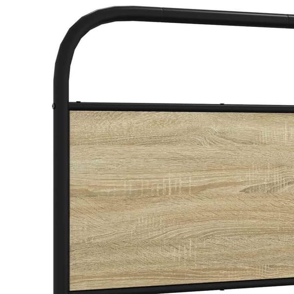 sengegavl 75 cm stål og konstrueret træ sonoma-eg