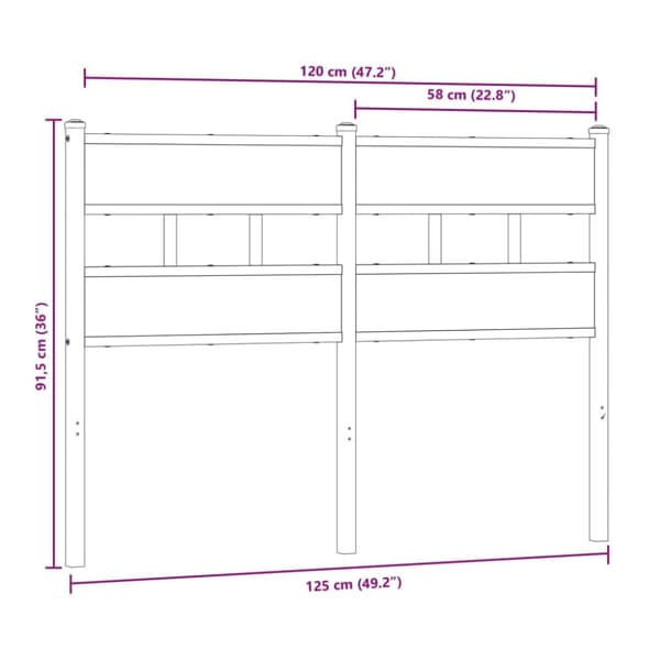 Sängyn pääty Sonoma Oak 120 cm