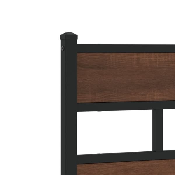Sängynpääty Ruskea Tammi 150 cm Teräs ja puu Materiaali