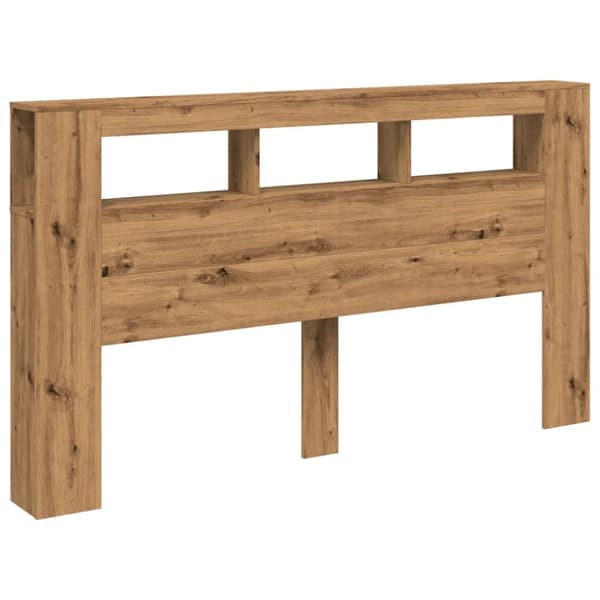sengegavl m. LED-lys 180x18,5x103,5 cm konstrueret træ kunsteg