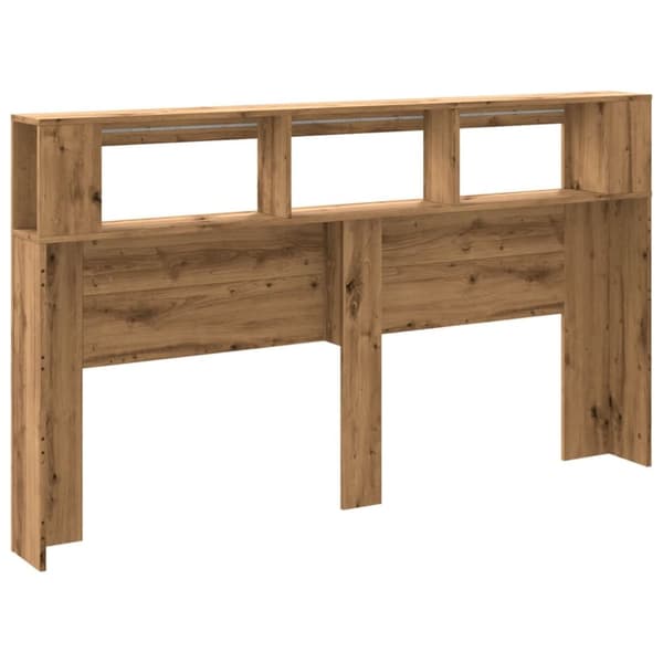 sengegavl m. LED-lys 180x18,5x103,5 cm konstrueret træ kunsteg
