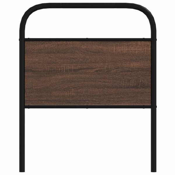 Sängynpääty, ruskea tammi, 75 cm, terästä ja puupohjaista materiaalia