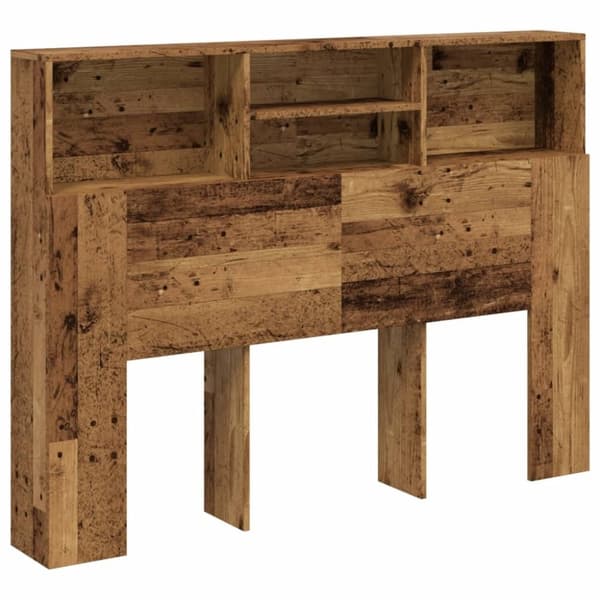 vidaXL sengegavl m. opbevaring 140x19x103,5 cm antikt trælook
