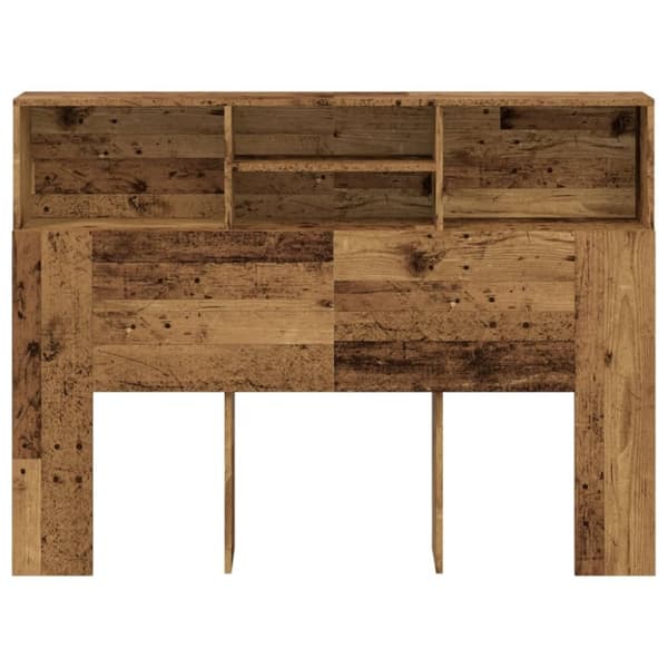 vidaXL sengegavl m. opbevaring 140x19x103,5 cm antikt trælook