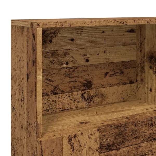 vidaXL sengegavl m. opbevaring 140x19x103,5 cm antikt trælook