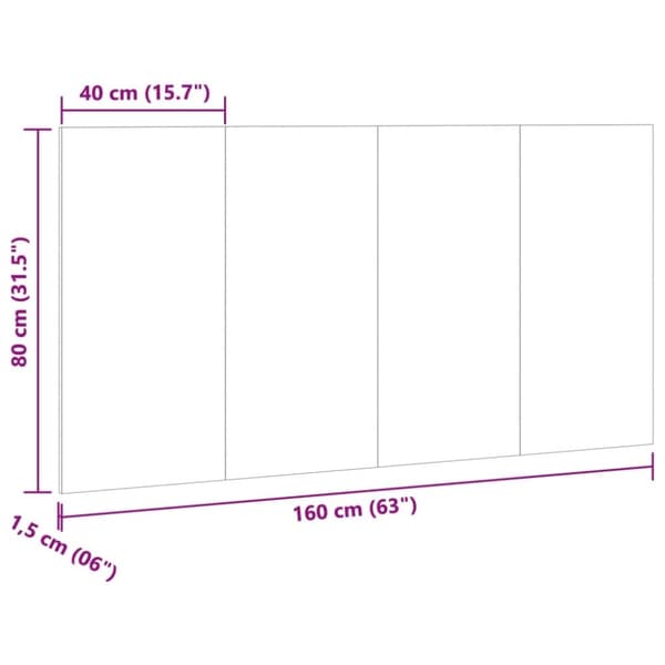 vidaXL sengegærde 160x1,5x80 cm konstrueret træ antikt trælook