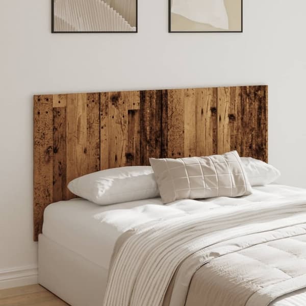 vidaXL sengegærde 160x1,5x80 cm konstrueret træ antikt trælook