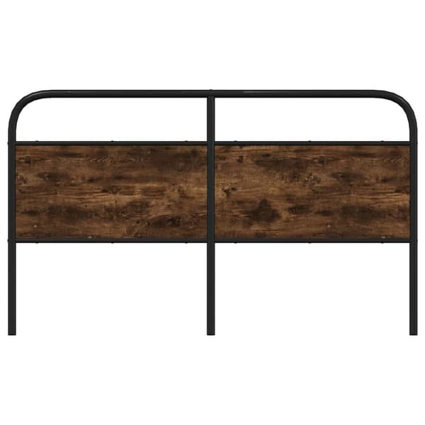 vidaXL Sängynpääty savutammi 150 cm teräs ja tekninen puu