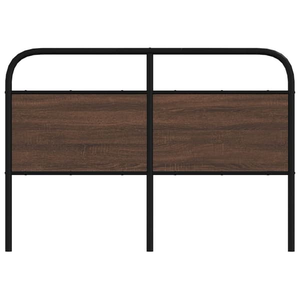 vidaXL Sängynpääty ruskea tammi 120 cm teräs ja tekninen puu