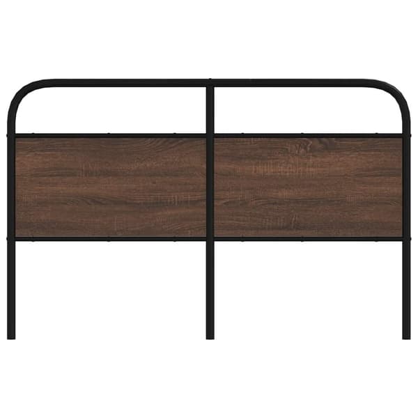 vidaXL Sängynpääty ruskea tammi 150 cm teräs ja tekninen puu