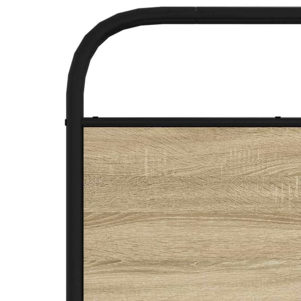 vidaXL sengegavl 80 cm stål og konstrueret træ sonoma-eg