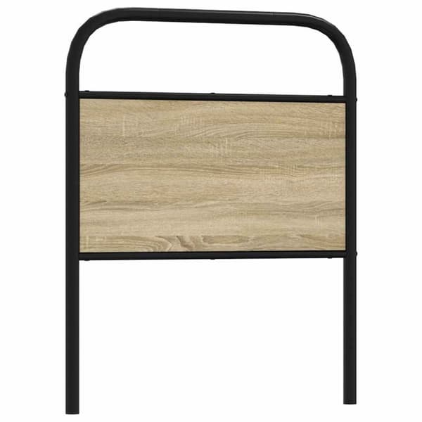 vidaXL sengegavl 80 cm stål og konstrueret træ sonoma-eg