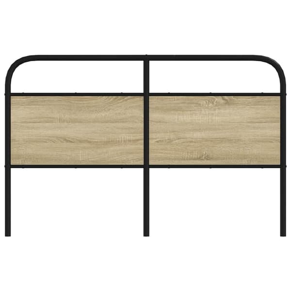 vidaXL Sängynpääty Sonoma-tammi 160 cm teräs ja tekninen puu