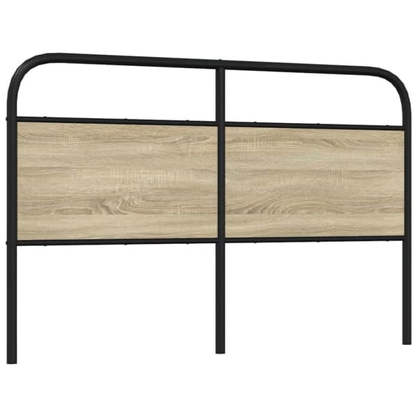 vidaXL Sängynpääty Sonoma-tammi 160 cm teräs ja tekninen puu