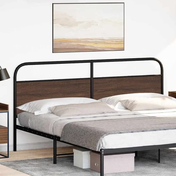 vidaXL Hodegavl brun eik 180 cm stål og konstruert tre