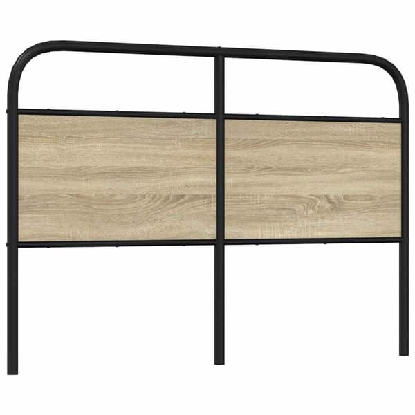vidaXL sengegavl 140 cm stål og konstrueret træ sonoma-eg