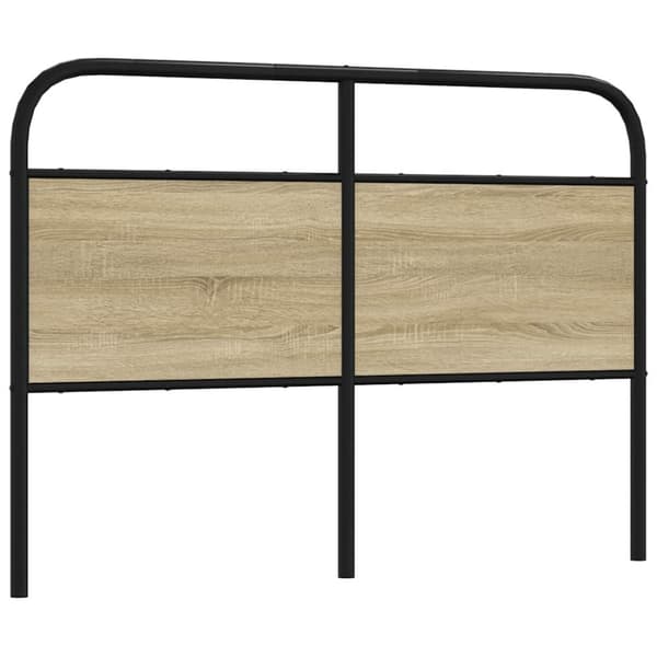 vidaXL sengegavl 140 cm stål og konstrueret træ sonoma-eg