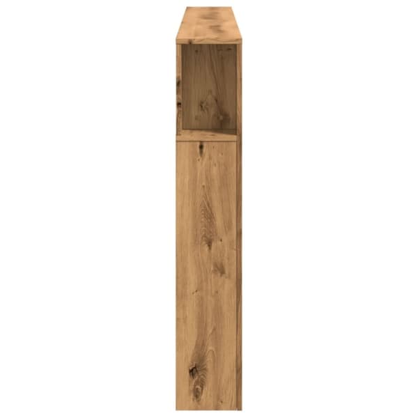 vidaXL sengegavl m. LED-lys 200x18,5x103,5 cm konstrueret træ kunsteg