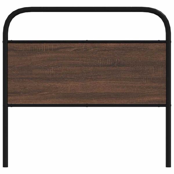 vidaXL Sängynpääty ruskea tammi 90 cm teräs ja tekninen puu