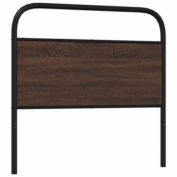 vidaXL Sängynpääty ruskea tammi 90 cm teräs ja tekninen puu