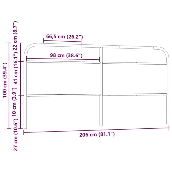 vidaXL Sänggavel sonoma-ek 200 cm konstruerat trä och stål