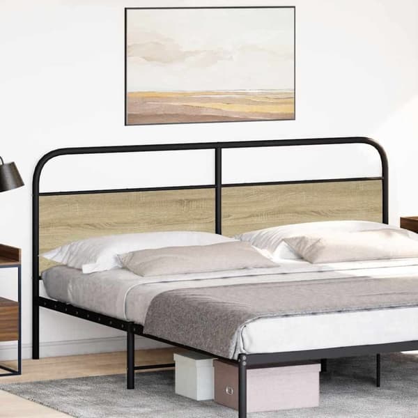 vidaXL Sänggavel sonoma-ek 200 cm konstruerat trä och stål