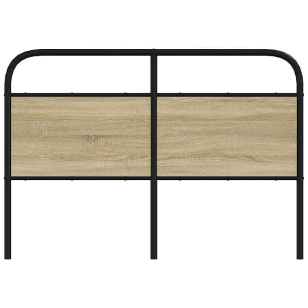 vidaXL Sängynpääty Sonoma-tammi 120 cm teräs ja tekninen puu