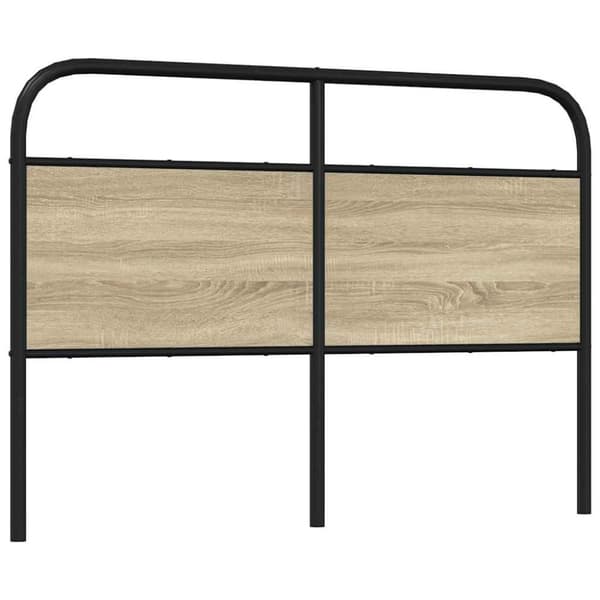 vidaXL Sängynpääty Sonoma-tammi 120 cm teräs ja tekninen puu