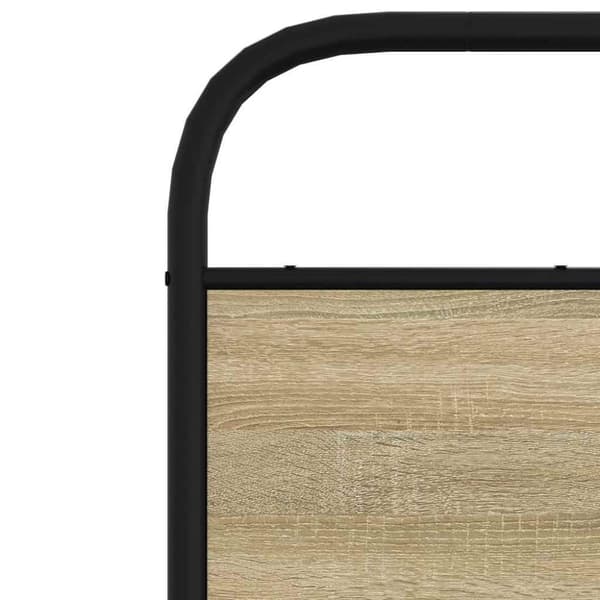 vidaXL Sängynpääty Sonoma-tammi 120 cm teräs ja tekninen puu