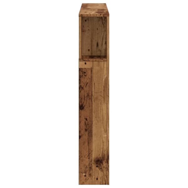 vidaXL Sengegavl med LED gammelt tre 120x18,5x103,5 cm konstruert tre