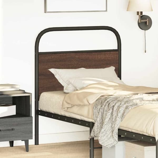 vidaXL Hodegavl brun eik 80 cm stål og konstruert tre