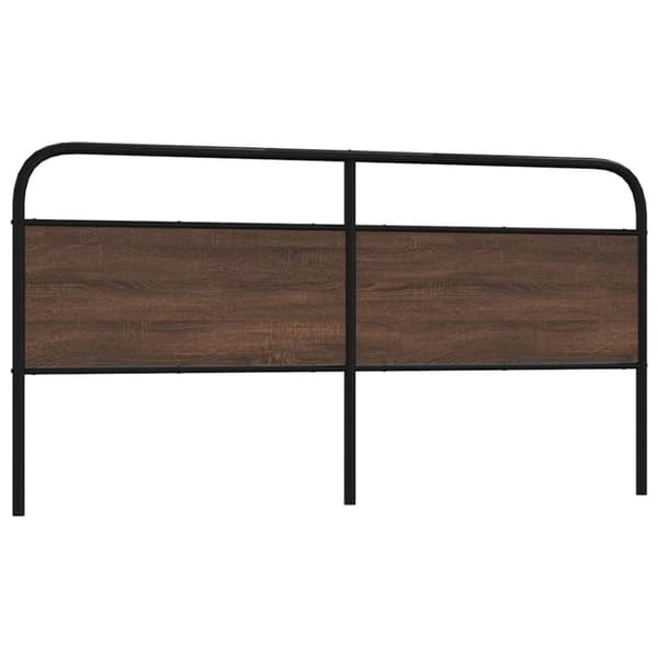 vidaXL Sängynpääty ruskea tammi 190 cm teräs ja tekninen puu