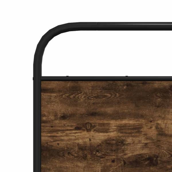 vidaXL Sängynpääty savutammi 160 cm teräs ja tekninen puu