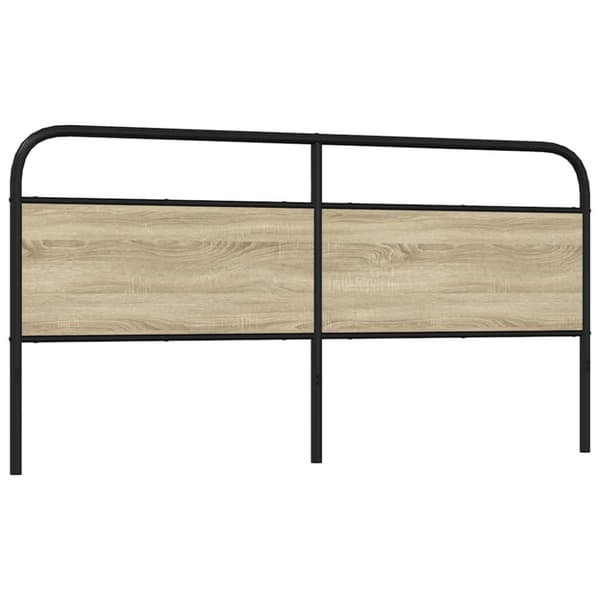 vidaXL Sängynpääty Sonoma-tammi 190 cm teräs ja tekninen puu