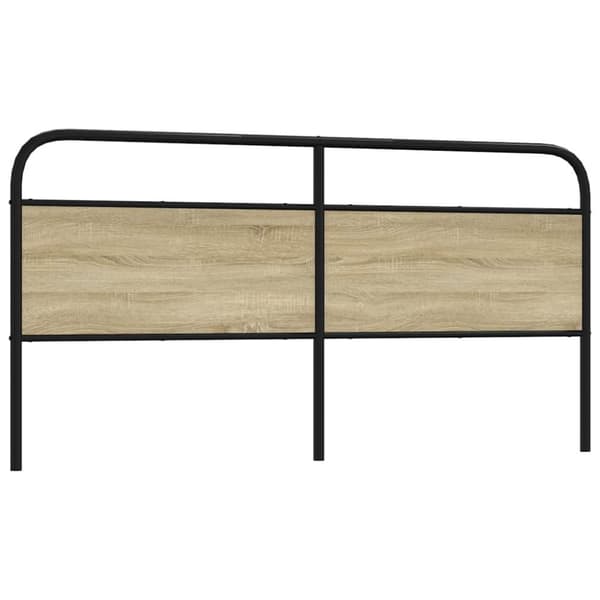 vidaXL Sängynpääty Sonoma-tammi 190 cm teräs ja tekninen puu