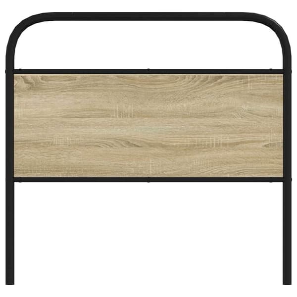 vidaXL sengegavl 90 cm stål og konstrueret træ sonoma-eg