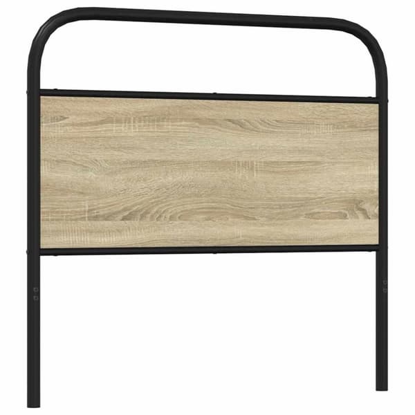 vidaXL sengegavl 90 cm stål og konstrueret træ sonoma-eg