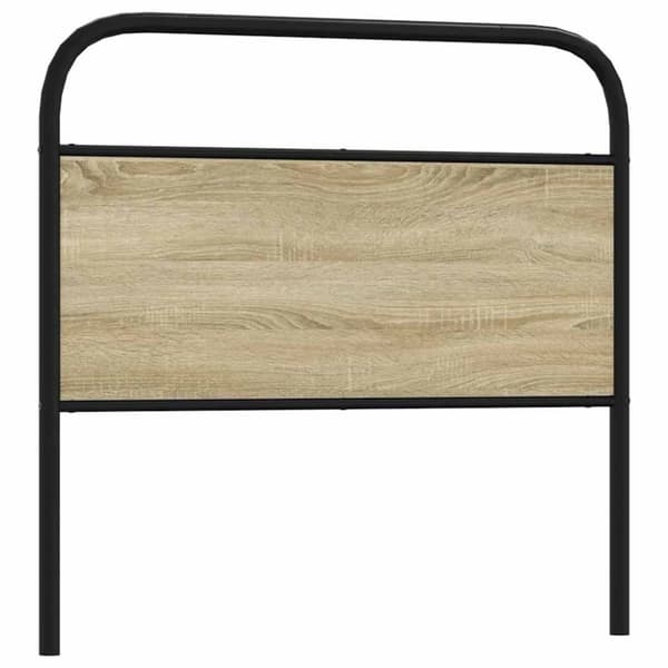 vidaXL sengegavl 90 cm stål og konstrueret træ sonoma-eg