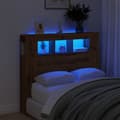 Pikkukuva 2 / 11: vidaXL Sängynpääty LED-valoilla artesaani tammi 120x18,5x103,5 cm puu