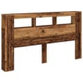 Miniatyrbilde 4 av 11: vidaXL Sengegavl med LED gammelt tre 180x18,5x103,5 cm konstruert tre