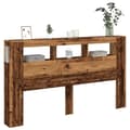 Miniatyrbilde 6 av 11: vidaXL Sengegavl med LED gammelt tre 180x18,5x103,5 cm konstruert tre