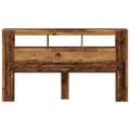 Miniatyrbilde 7 av 11: vidaXL Sengegavl med LED gammelt tre 180x18,5x103,5 cm konstruert tre