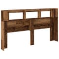Miniatyrbilde 9 av 11: vidaXL Sengegavl med LED gammelt tre 180x18,5x103,5 cm konstruert tre
