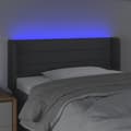 Miniatyrbild 4 av 6: Sänggavel LED mörkgrå 83x16x78/88 cm tyg