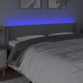 Miniatyrbild 3 av 4: Sänggavel LED ljusgrå 163x16x78/88 cm tyg