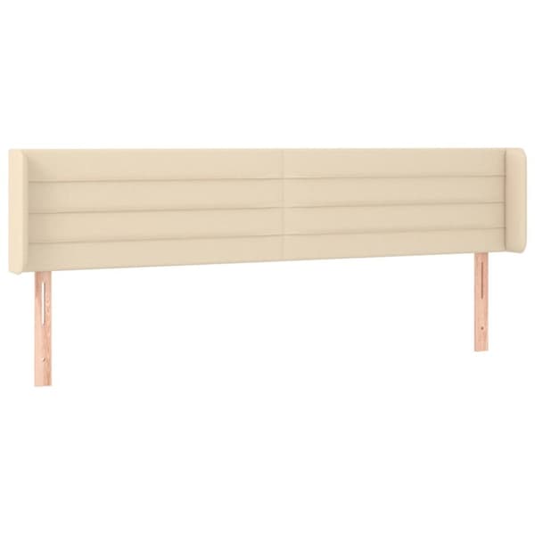 Sänggavel LED gräddvit 183x16x78/88 cm tyg