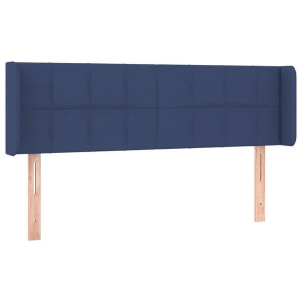 Sänggavel LED blå 147x16x78/88 cm tyg